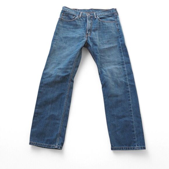 Levi Strauss & Co 505 Medium Wash Straight Leg Jeans WPL423 Men's 34 x 30 - Picture 1 of 10
